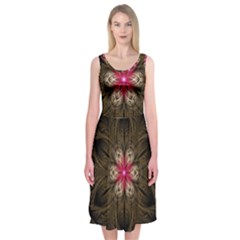 Fractal Background Design Abstract Midi Sleeveless Dress by Wegoenart