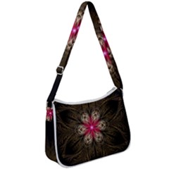 Fractal Background Design Abstract Zip Up Shoulder Bag
