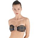 Fractal Art Abstract Pattern Twist Bandeau Bikini Top View1