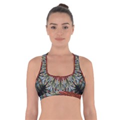 Fractal Floral Fantasy Flower Cross Back Sports Bra by Wegoenart