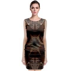 Fractal Abstract Star Pattern Classic Sleeveless Midi Dress by Wegoenart