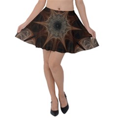 Fractal Abstract Star Pattern Velvet Skater Skirt by Wegoenart