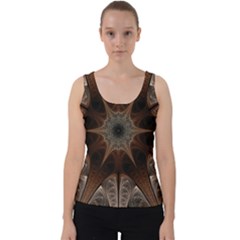 Fractal Abstract Star Pattern Velvet Tank Top by Wegoenart