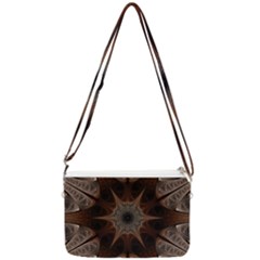 Fractal Abstract Star Pattern Double Gusset Crossbody Bag