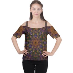 Fractal Abstract Background Pattern Cutout Shoulder Tee