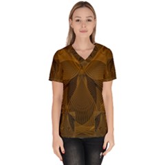 Fractal Design Background Pattern Women s V-neck Scrub Top by Wegoenart