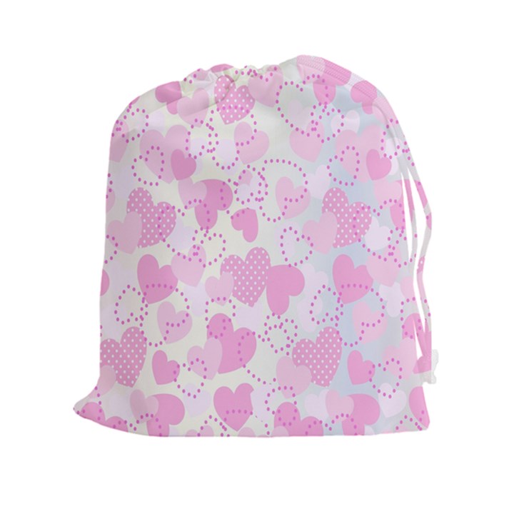 Valentine Background Hearts Bokeh Drawstring Pouch (2XL)