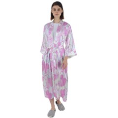 Valentine Background Hearts Bokeh Maxi Satin Kimono by Nexatart