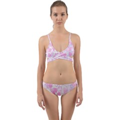 Valentine Background Hearts Bokeh Wrap Around Bikini Set