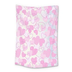 Valentine Background Hearts Bokeh Small Tapestry by Nexatart