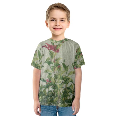 Botanical Vintage Style Motif Artwork 2 Kids  Sport Mesh Tee by dflcprintsclothing