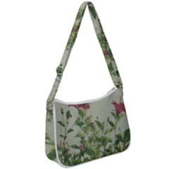 Botanical Vintage Style Motif Artwork 2 Zip Up Shoulder Bag by dflcprintsclothing