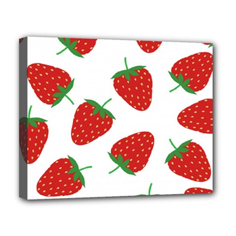 Seamless Pattern Fresh Strawberry Deluxe Canvas 20  X 16  (stretched) by Wegoenart