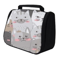 Cute Cats Seamless Pattern Full Print Travel Pouch (small)