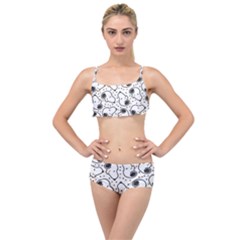 Dog Pattern Layered Top Bikini Set