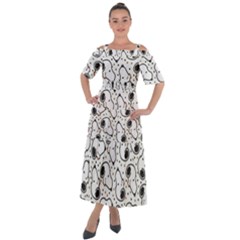 Dog Pattern Shoulder Straps Boho Maxi Dress  by Wegoenart