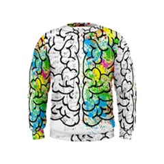 Brain Mind Psychology Idea Drawing Kids  Sweatshirt by Wegoenart