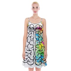 Brain Mind Psychology Idea Drawing Spaghetti Strap Velvet Dress by Wegoenart