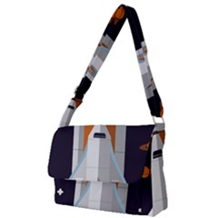 Rocket Space Universe Spaceship Full Print Messenger Bag (s) by Wegoenart