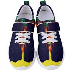 Rocket Halftone Astrology Astronaut Women s Velcro Strap Shoes by Wegoenart