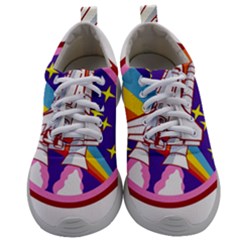 Pink Rainbow Rocket Mens Athletic Shoes by Wegoenart