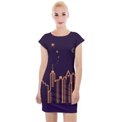 Skyscraper Town Urban Towers Cap Sleeve Bodycon Dress by Wegoenart