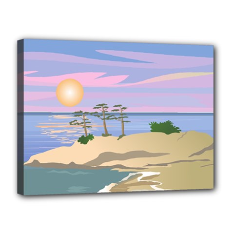 Vacation Island Sunset Sunrise Canvas 16  X 12  (stretched)