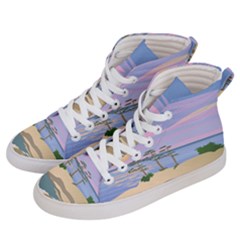 Vacation Island Sunset Sunrise Men s Hi-top Skate Sneakers by Wegoenart