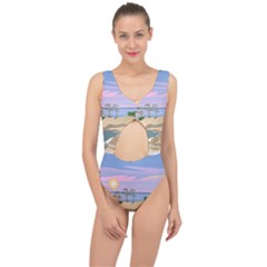 Vacation Island Sunset Sunrise Center Cut Out Swimsuit