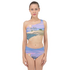 Vacation Island Sunset Sunrise Spliced Up Two Piece Swimsuit by Wegoenart