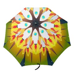 Rocket Take Off Missiles Cosmos Folding Umbrellas by Wegoenart