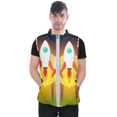 Rocket Take Off Missiles Cosmos Men s Puffer Vest by Wegoenart