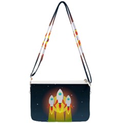 Rocket Take Off Missiles Cosmos Double Gusset Crossbody Bag