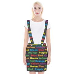 Red Yellow Blue Green Purple Braces Suspender Skirt