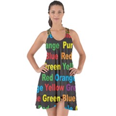 Red Yellow Blue Green Purple Show Some Back Chiffon Dress