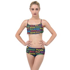 Red Yellow Blue Green Purple Layered Top Bikini Set