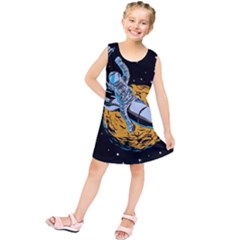Astronaut Planet Space Science Kids  Tunic Dress by Wegoenart