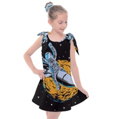 Astronaut Planet Space Science Kids  Tie Up Tunic Dress by Wegoenart