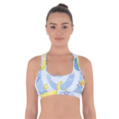 Science Fiction Outer Space Cross Back Sports Bra by Wegoenart