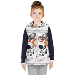 Astronaut Drawing Planet Kids  Hooded Puffer Vest