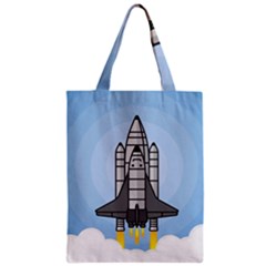 Rocket Shuttle Spaceship Science Zipper Classic Tote Bag by Wegoenart