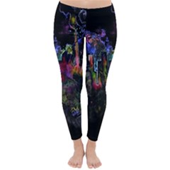 Grunge Paint Splatter Splash Ink Classic Winter Leggings by Wegoenart