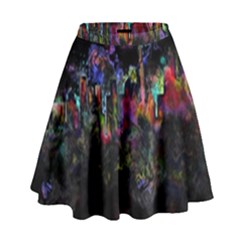 Grunge Paint Splatter Splash Ink High Waist Skirt by Wegoenart