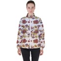 Multicolored Floral Collage Print Women s High Neck Windbreaker View1