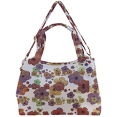 Multicolored Floral Collage Print Double Compartment Shoulder Bag by dflcprintsclothing