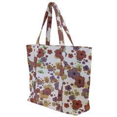 Multicolored Floral Collage Print Zip Up Canvas Bag by dflcprintsclothing