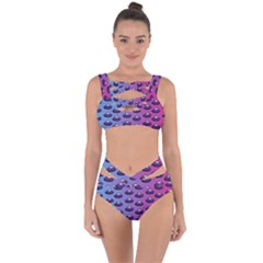 Ufo Alien Pattern Bandaged Up Bikini Set  by Wegoenart