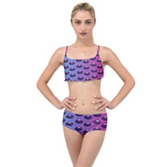 Ufo Alien Pattern Layered Top Bikini Set