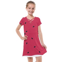 Minimalist Summer Watermelon Wallpaper Kids  Cross Web Dress