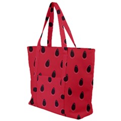 Seamless Watermelon Surface Texture Zip Up Canvas Bag